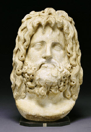Roman Marble Head Of Serapis a 