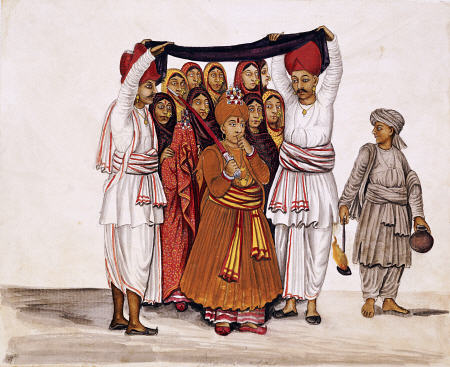 Scenes From A Marriage Ceremony: The Wedding Feast; Kutch School, Circa 1845 a 