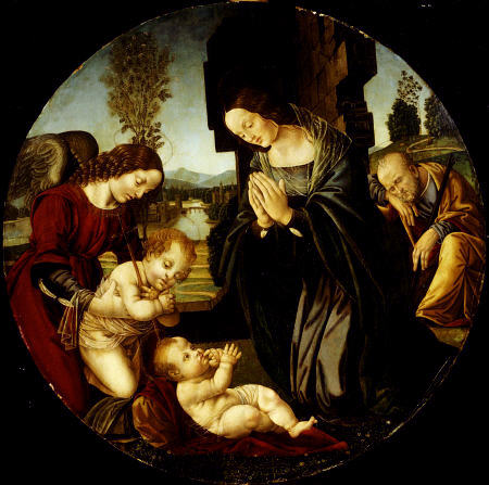 The Holy Family With The Infant Saint John The Baptist And An Angel In A Landscape a 