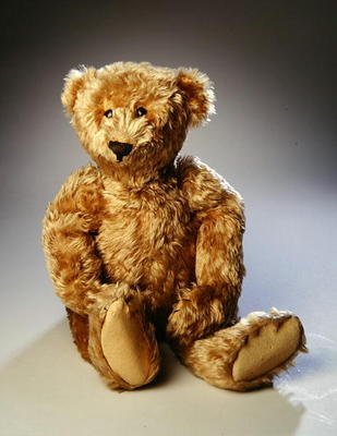 Teddy bear, from America or Europe, c.1906 (angora plush & sawdust stuffing) a 