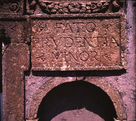 The terrace, detail of inscription (photo) a 