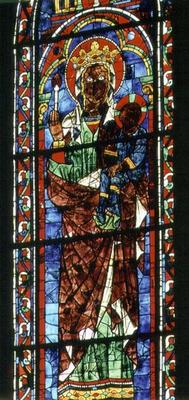 The Virgin carrying the Christ Child, lancet window from the south transept, c.1217-25 (stained glas a 