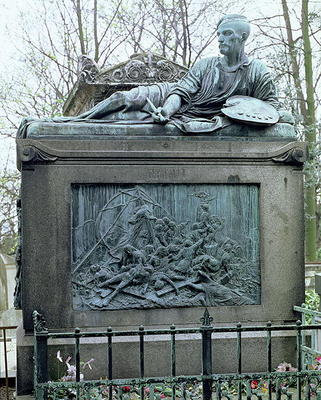 Tomb of Jean Louis Andre Theodore Gericault (1791-1824) (stone and bronze) a 