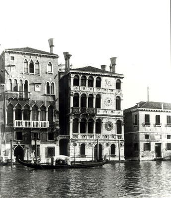 View of (LtoR) Palazzo Barbaro and Palazzo Dario (b/w photo) a 