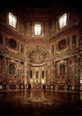 View of the interior showing the altar flanked by the Medici tombs of Cosimo I (1519-74) and Ferdina a 