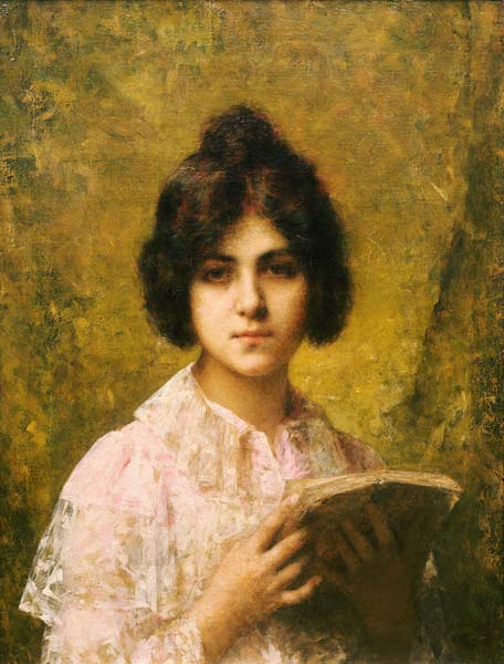 Young Woman Holding A Book a 
