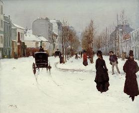 Il Boulevard de Clichy coperto di neve
