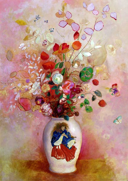 Bouquet of Flowers in a Japanese Vase a Odilon Redon