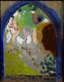 Image of a woman in a window a Odilon Redon