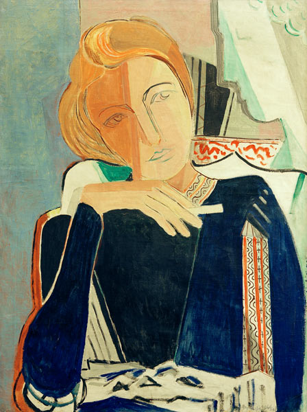 Inge II, in blu scuro con sigaretta a Oskar Moll