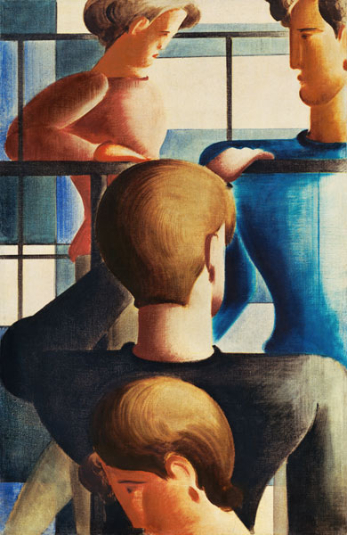 Group at the banisters (I) a Oskar Schlemmer