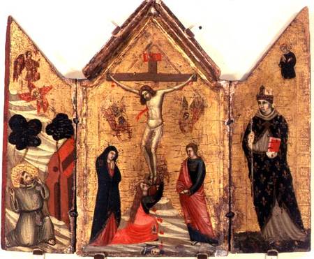 Crucifixion Triptych with St. Francis Receiving the Stigmata and St. Benedict a Pacino  di Buonaguida