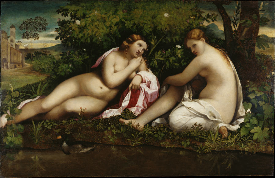 Two Nymphs at Rest (Jupiter and Callisto?) a Palma il Vecchio (eigentl. Jacopo Negretti)