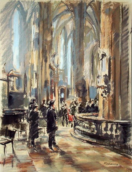Inside Stephansdom (pastel on paper)  a  Pat  Maclaurin