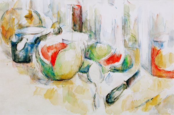 Natura morta con anguria a Paul Cézanne