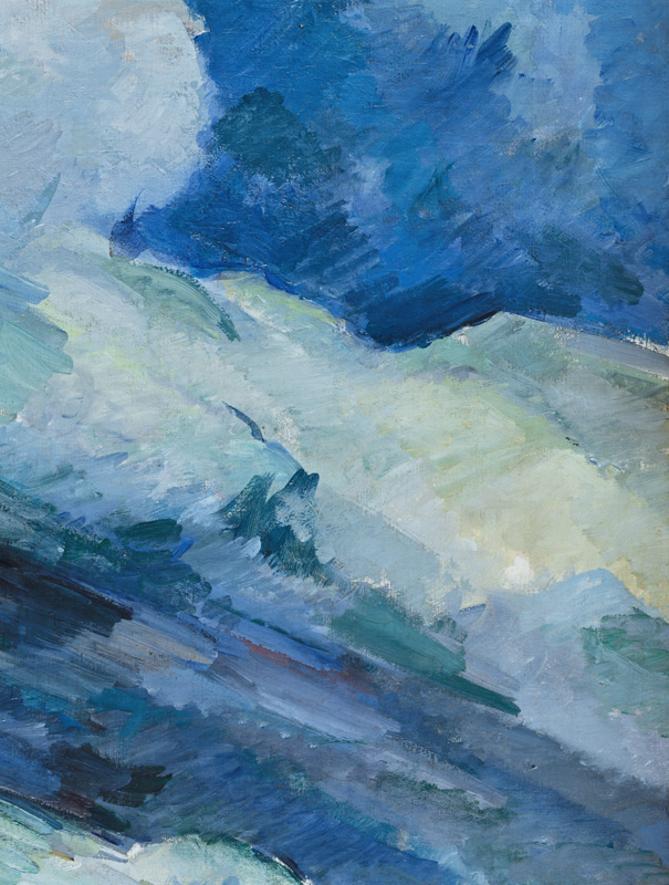 Les Grandes Baigneuses (The Large Bathers) detail of brushwork a Paul Cézanne