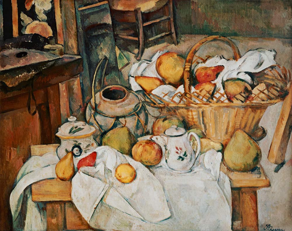 Natura morta con cesto di frutta a Paul Cézanne