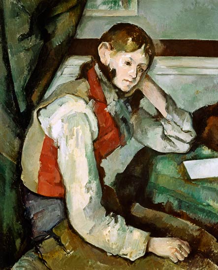 The boy with the red waistcoat a Paul Cézanne