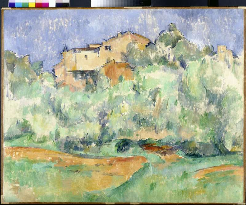 Haus auf bewaldeter Anhöhe mit Taubenschlag (Maison de Bellevue et pigeonnier) a Paul Cézanne