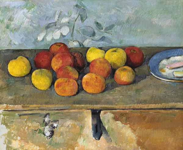 Vita tranquilla con mele e biscotti a Paul Cézanne