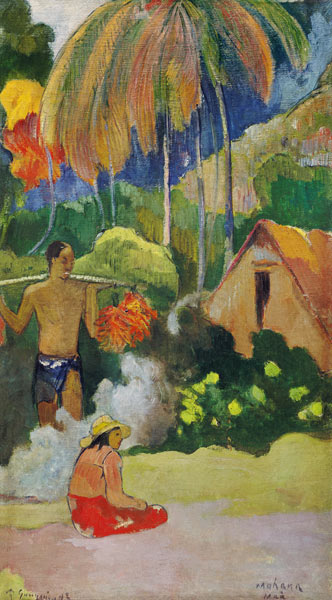 Landscape in Tahiti (Mahana Maa) a Paul Gauguin