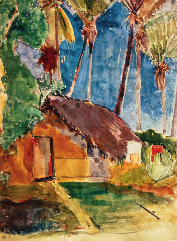 Capanna di paglia sotto le palme, illustrazione di  Noa Noa a Paul Gauguin