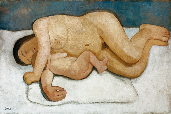 Mother and child reclining figure's acts a Paula Modersohn-Becker