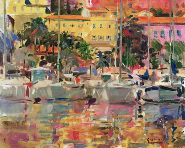 Golden Harbour Vista (oil on canvas)  a Peter  Graham