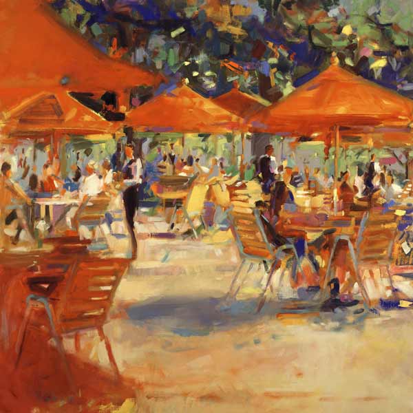 Le Cafe du Jardin (oil on canvas)  a Peter  Graham