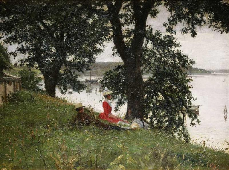 On the shore of a Danish lake. a Peter Ilstedt