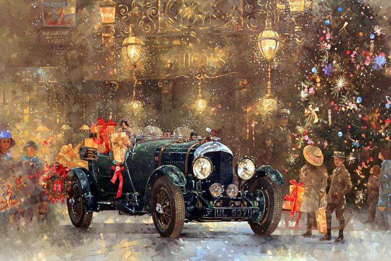 Christmas Bentley (oil on canvas)  a Peter  Miller