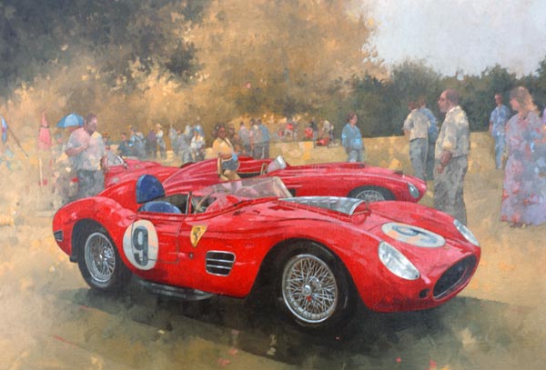Ferrari, day out at Meadow Brook (olio su tela)  a Peter  Miller