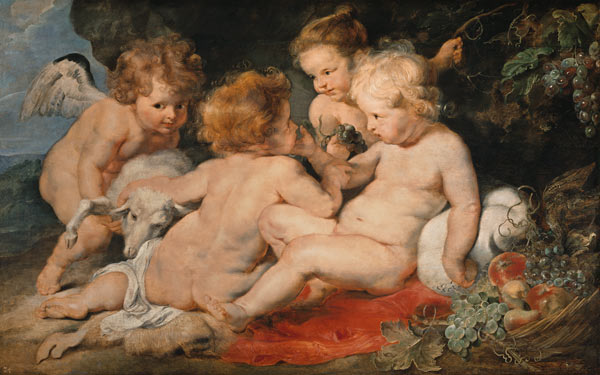 Infant Christ with John the Baptist and two angels a Peter Paul Rubens