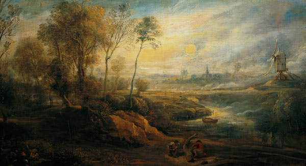 Landscape with a Birdcatcher a Peter Paul Rubens