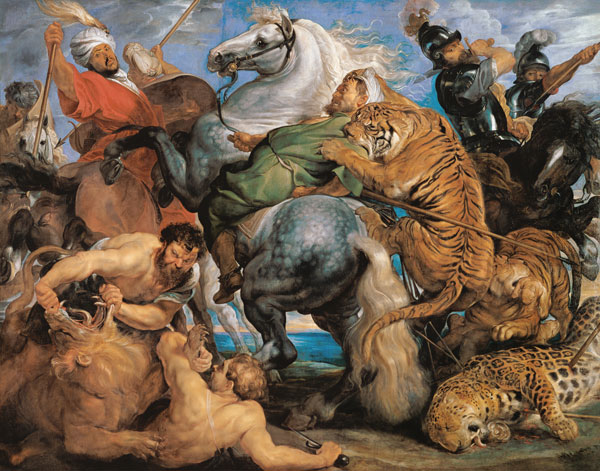 The Tiger Hunt, c.1616 (oil on canvas) a Peter Paul Rubens