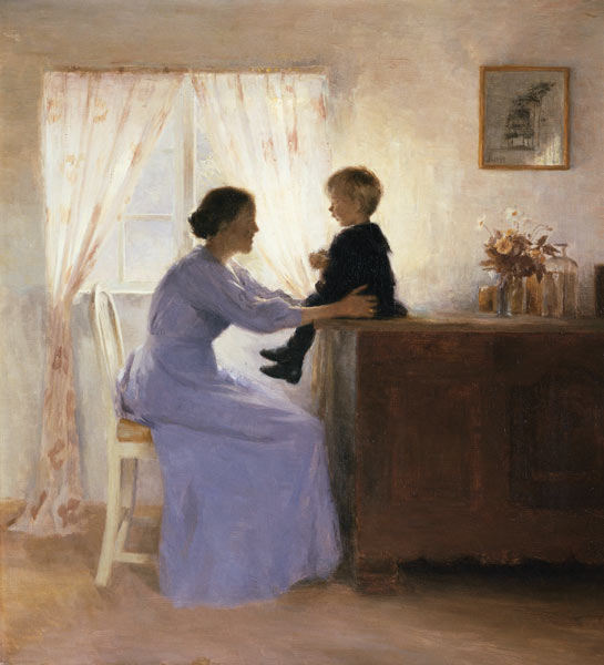 A Mother and Child in an Interior a Peter Vilhelm Ilsted