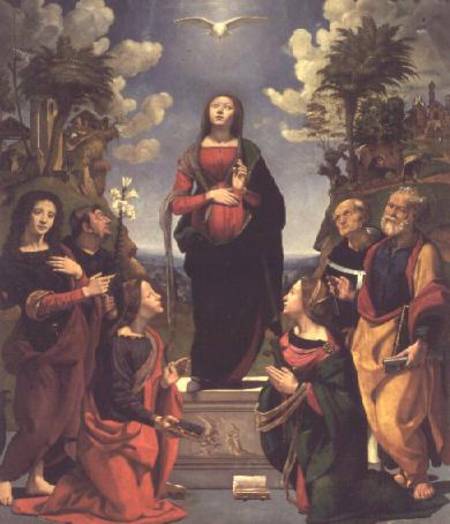 Immaculate Conception and Six Saints a Piero di Cosimo