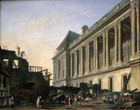 The Clearing of the Louvre colonnade a Pierre Antoine Demachy
