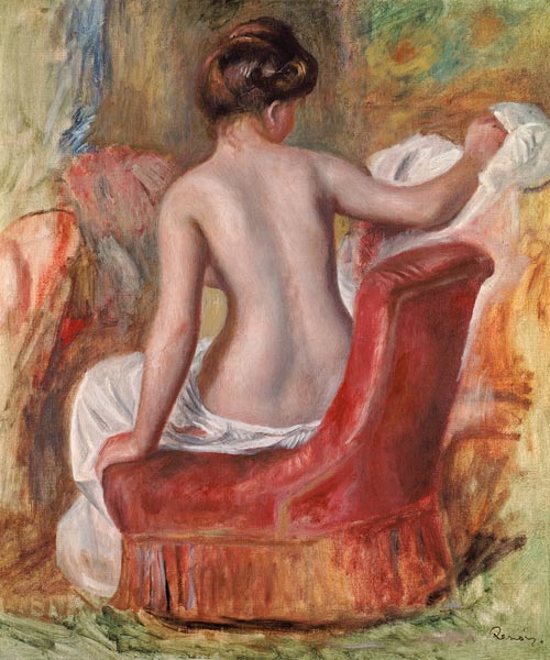 Donna nuda in poltrona a Pierre-Auguste Renoir