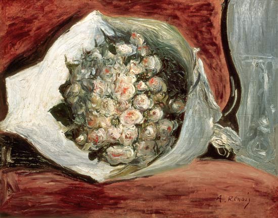 Bouquet in a Theatre Box a Pierre-Auguste Renoir