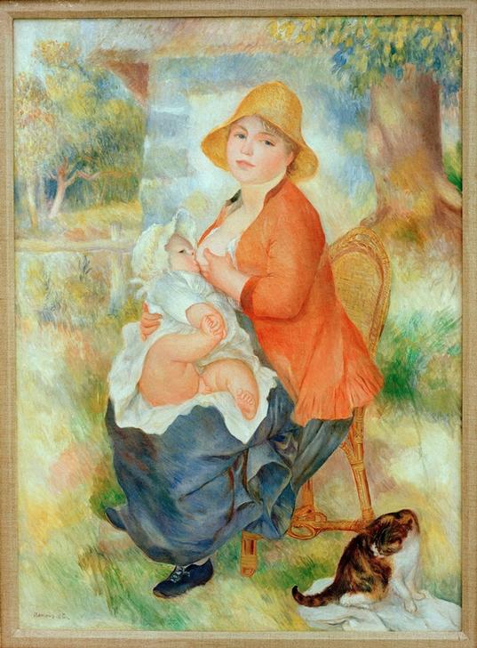 Maternite. Femme allaitant son enfant a Pierre-Auguste Renoir