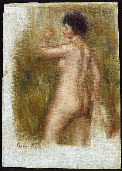The Bather (oil on canvas laid down on panel) a Pierre-Auguste Renoir