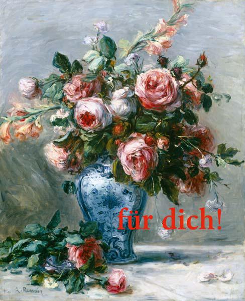 Vaso di rose - Pierre-Auguste Renoir come stampa d\'arte o dipinto.