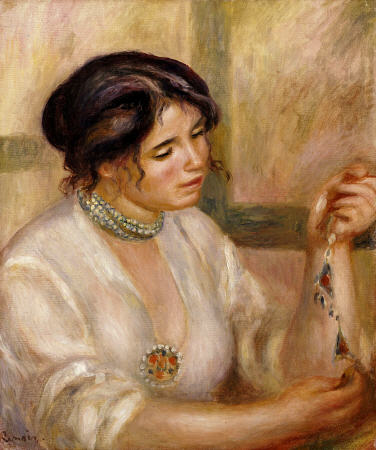 Woman With A Collar a Pierre-Auguste Renoir