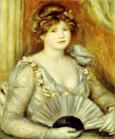 Woman With A Fan a Pierre-Auguste Renoir