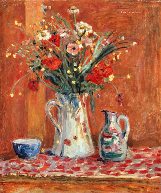 Blumenstrauß und Keramik-Gefäße (Fleurs avec poterie) a Pierre Bonnard