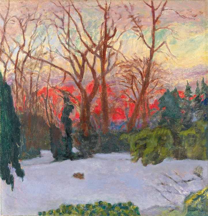 Schneebedeckter Garden bei Sonnenuntergang (Le Jardin sous la Neige, Soleil Couchant) a Pierre Bonnard