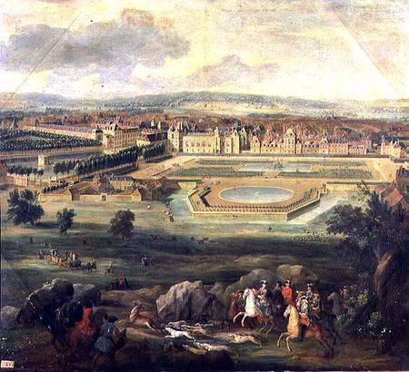 View of the Palace of Fontainebleau from the Parterre of the Tiber a Pierre-Denis Martin