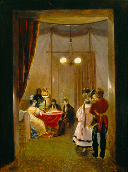 The Salon of Hortense de Beauharnais (1783-1837) in Rome a Pierre Felix Cottrau