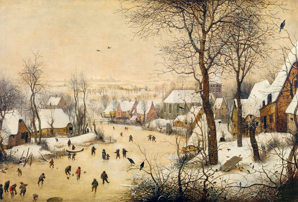 Winter Landscape with Skaters and a Bird Trap a Pieter Brueghel il Vecchio